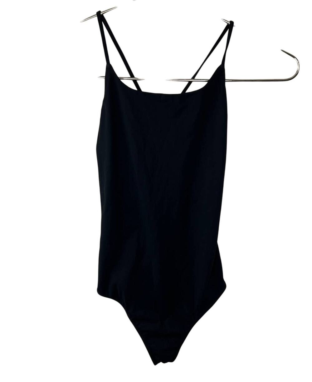 Aritzia Babaton Black Scoop Neck Crisscross Back Strap One Piece Swimsuit Sz XXS